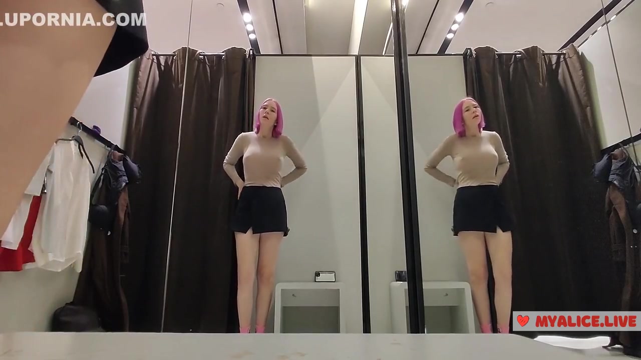 Try On Haul Sweaters In The Big Tits Beauty Pulls On Clothes. View During Fitting