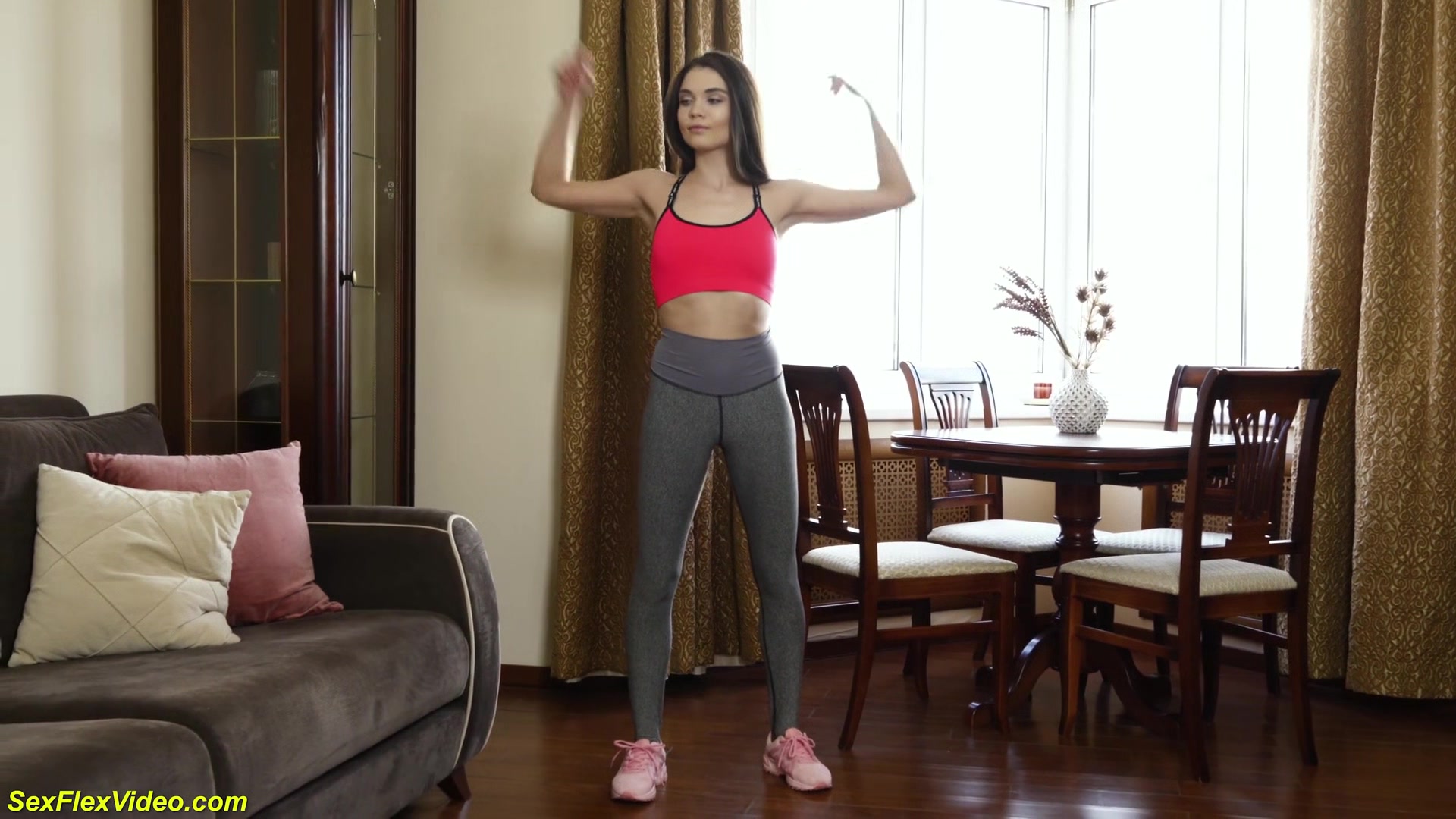 Skinny 18yo Teen Gymnast Stretching Naked