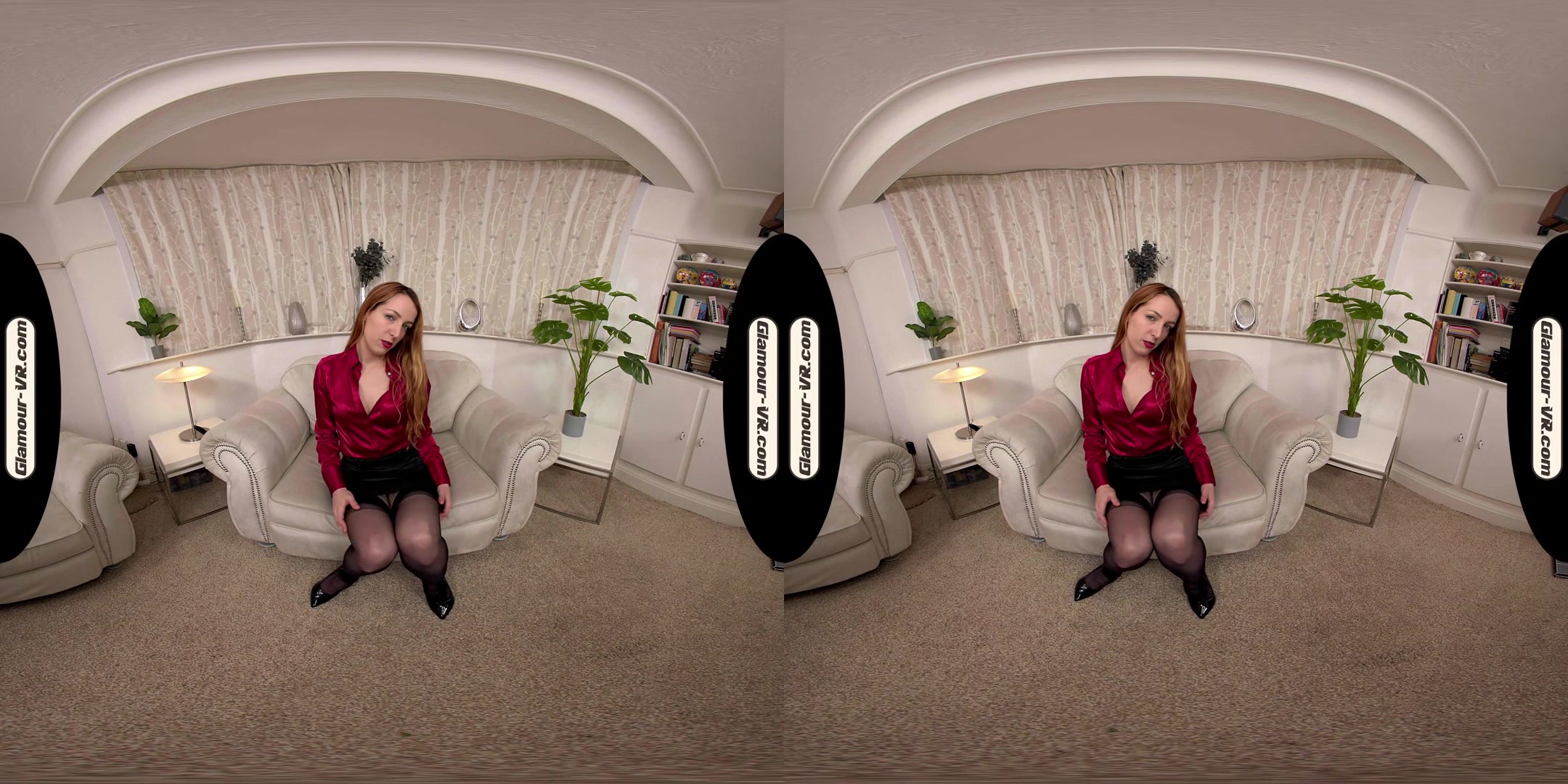 Liz Rainbow Sexy Secretary With Black Stockings & X-Rated Surprise Treat Joi
