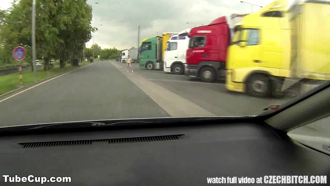 Real WHORE Picked up Between Trucks and Get Paid for Sex