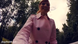 Jeny Smith fully naked in a park got caught