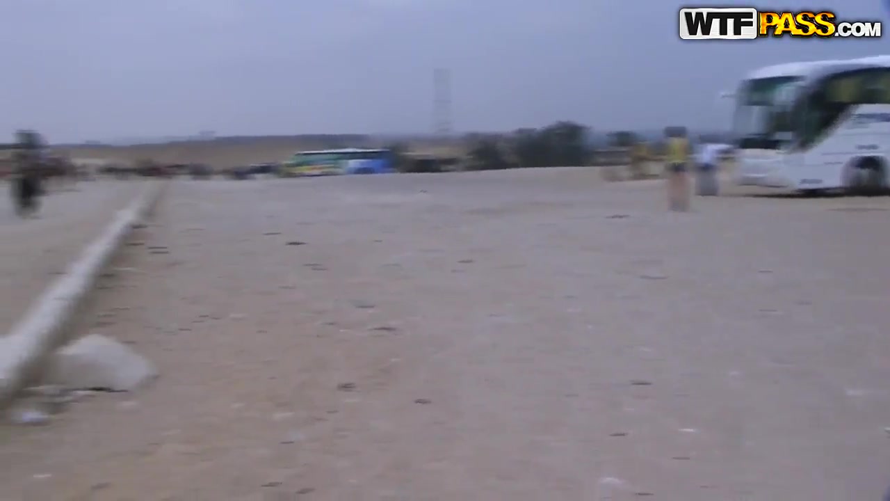 Beautiful Aurita sucking outdoors in Egypt