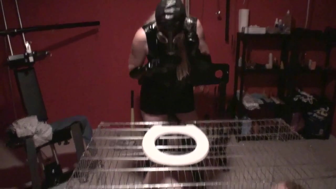 Spitting and humiliating caged Ulf by Femdom Austria
