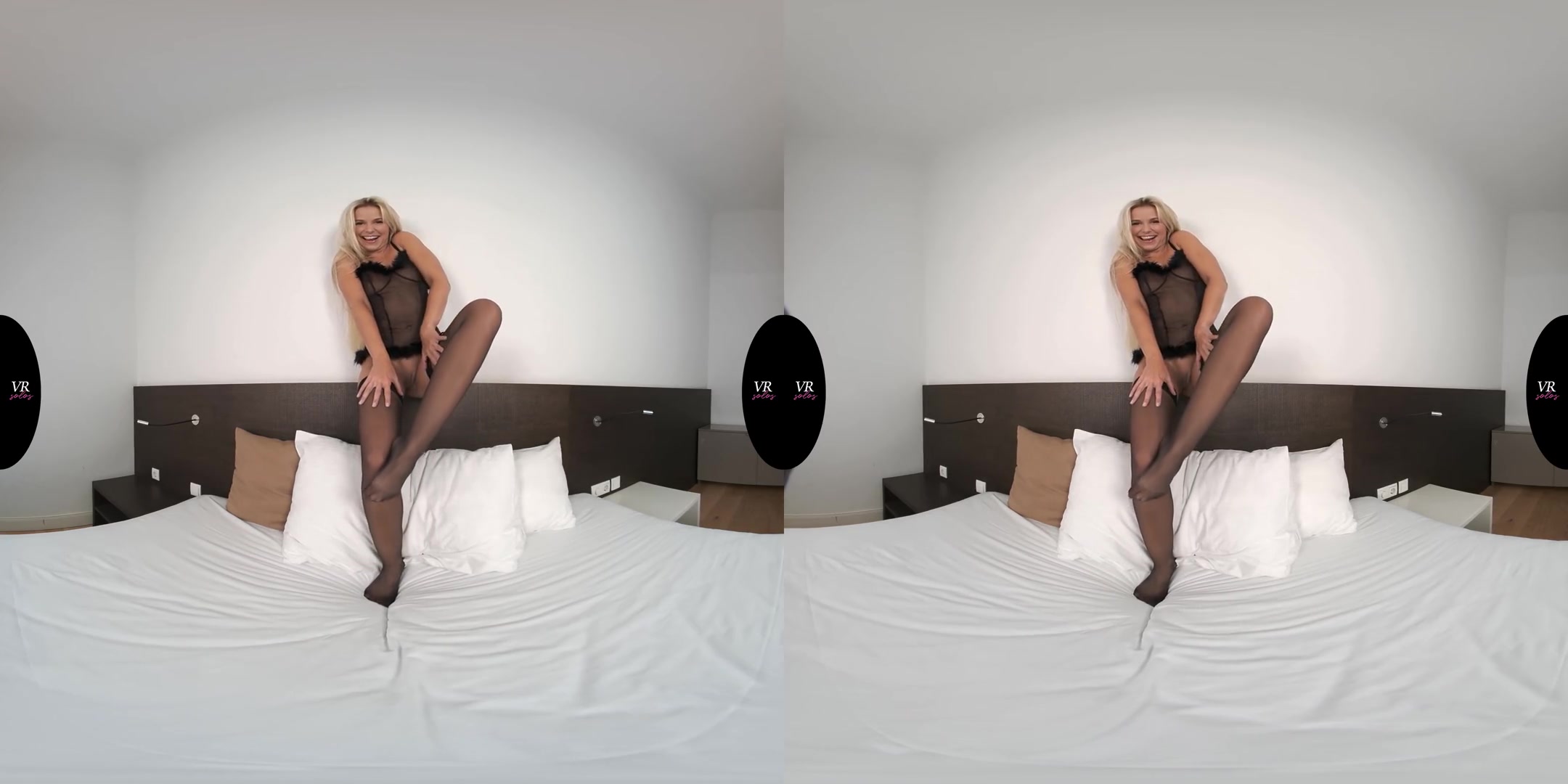 In Bed With Lola My Luv - Hot Blonde Pornstar in Black Lingerie