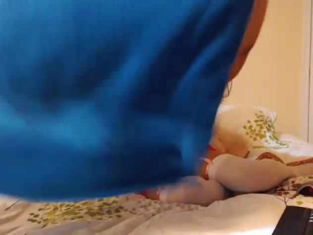 Playful brunette flashing her tits and playing with her toys