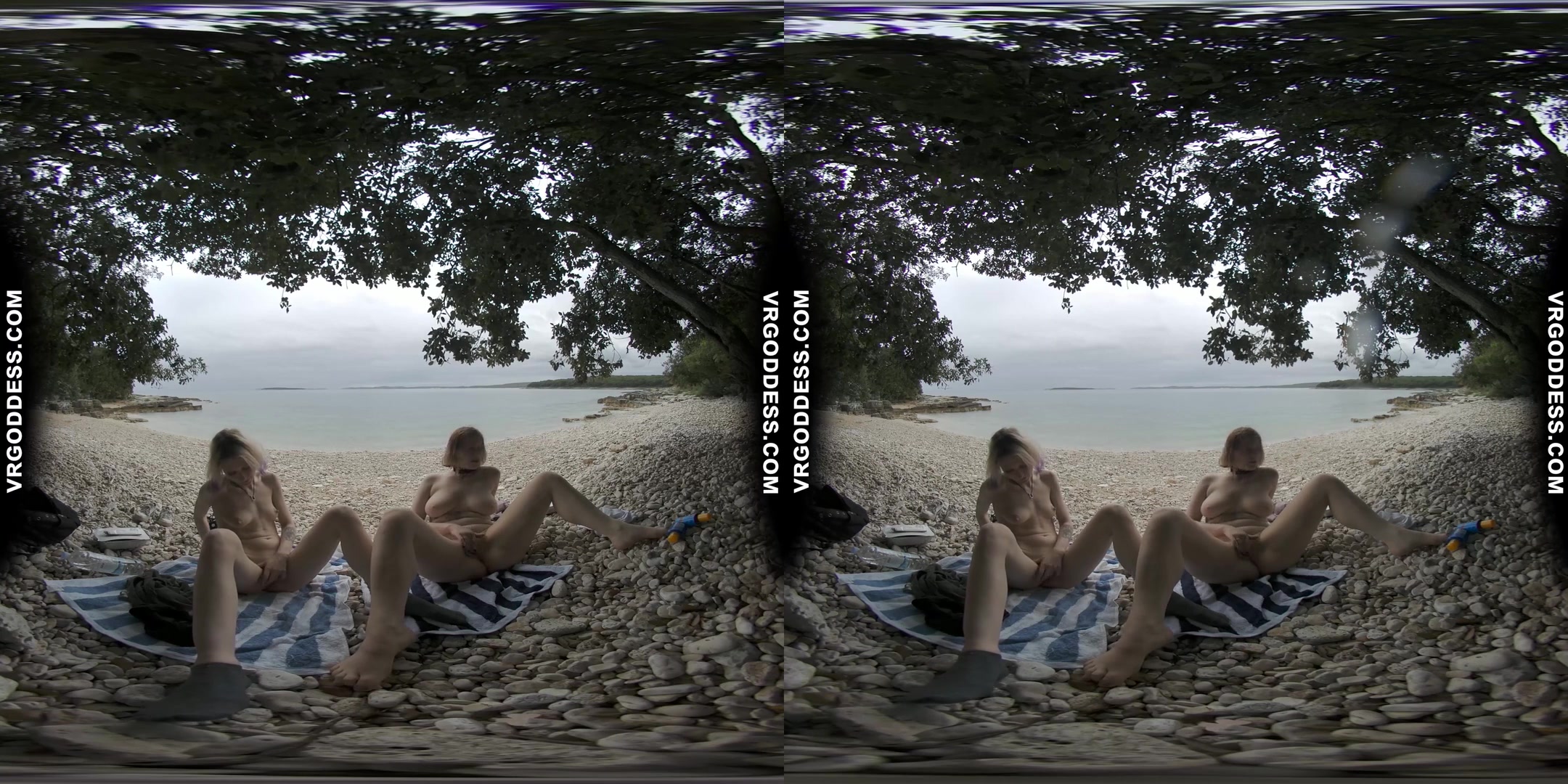 Rainy Day At Tropical Nude Beach With Diana And Ingrida