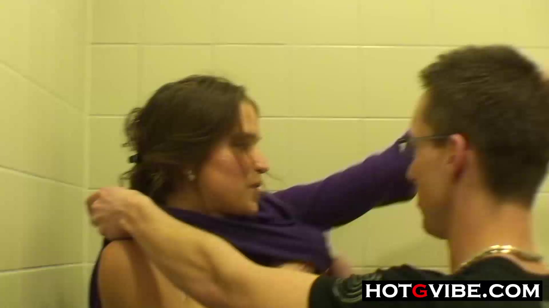 PUBLIC BATHROOM Two guys Fucking Spanish teen 18+