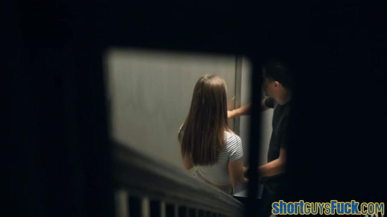 Short uy fucks his cute GF at home in various positions