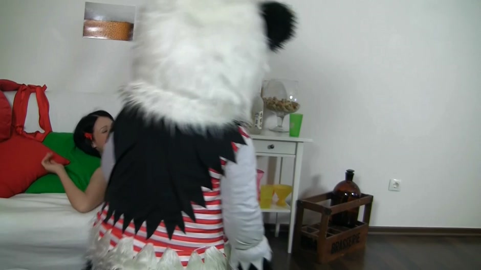 Handsome girl with shaved cunt fucks a funny toy