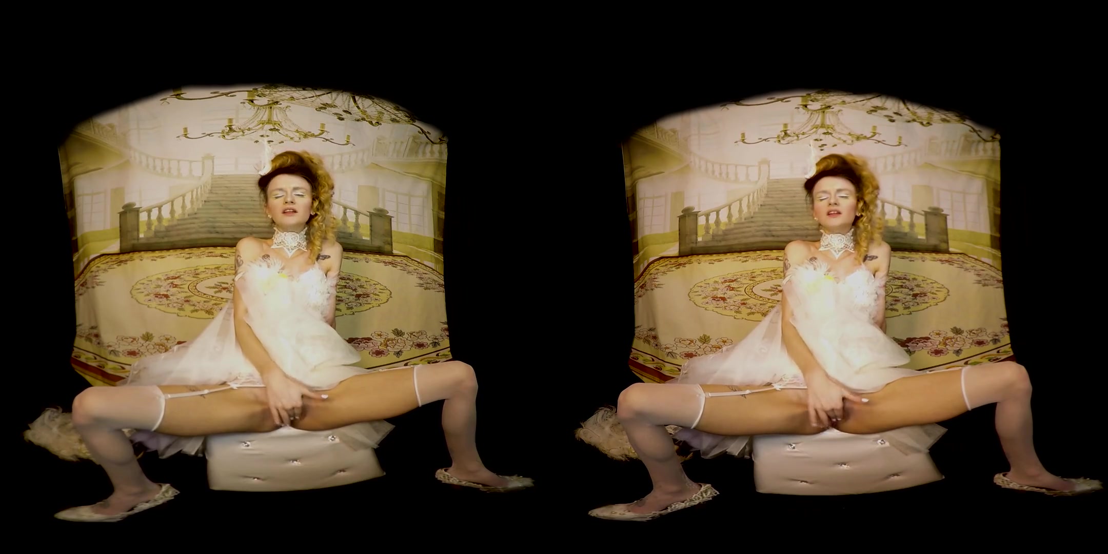 Slutty Bride Adelle Unicorn - Toying Solo Model Nylons