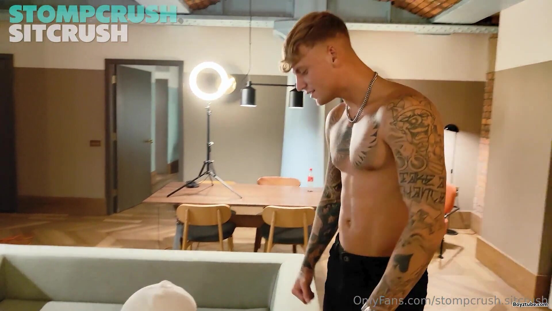 Tattoo teen spitting master
