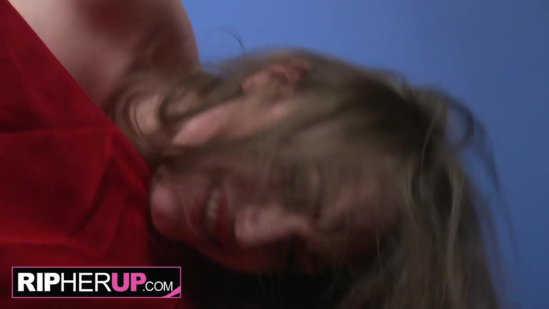 Naughty Brunette Slut Chokes On Hard White Cock After Work!