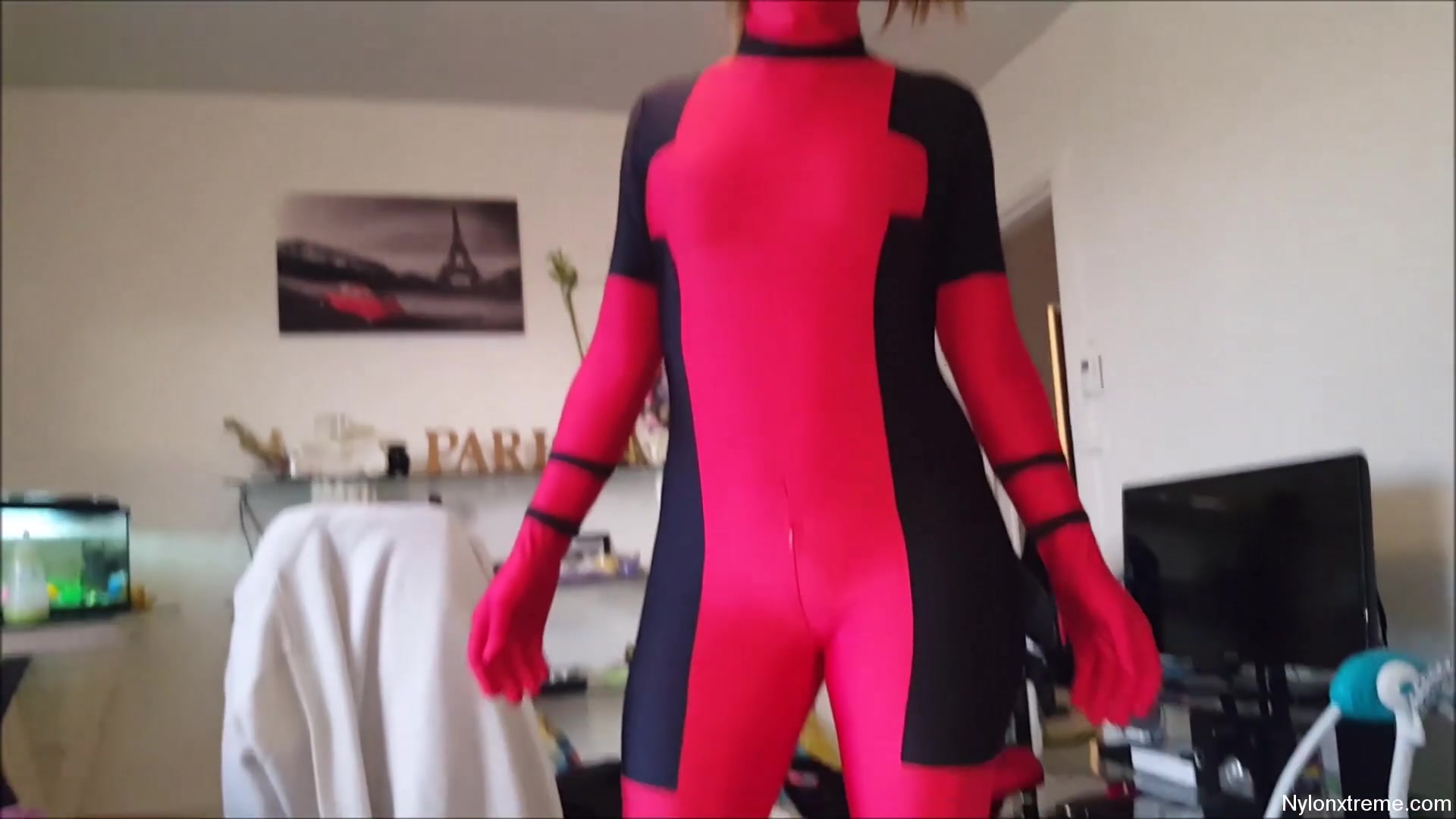 88 Zentai Deadpool Girl Costume Blowjob - Sex Movies Featuring Sexy Tights