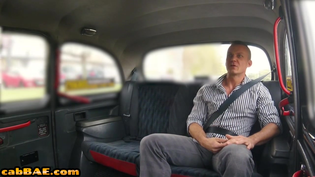 Busty euro cabbie sucks and rides her passenger on backseat