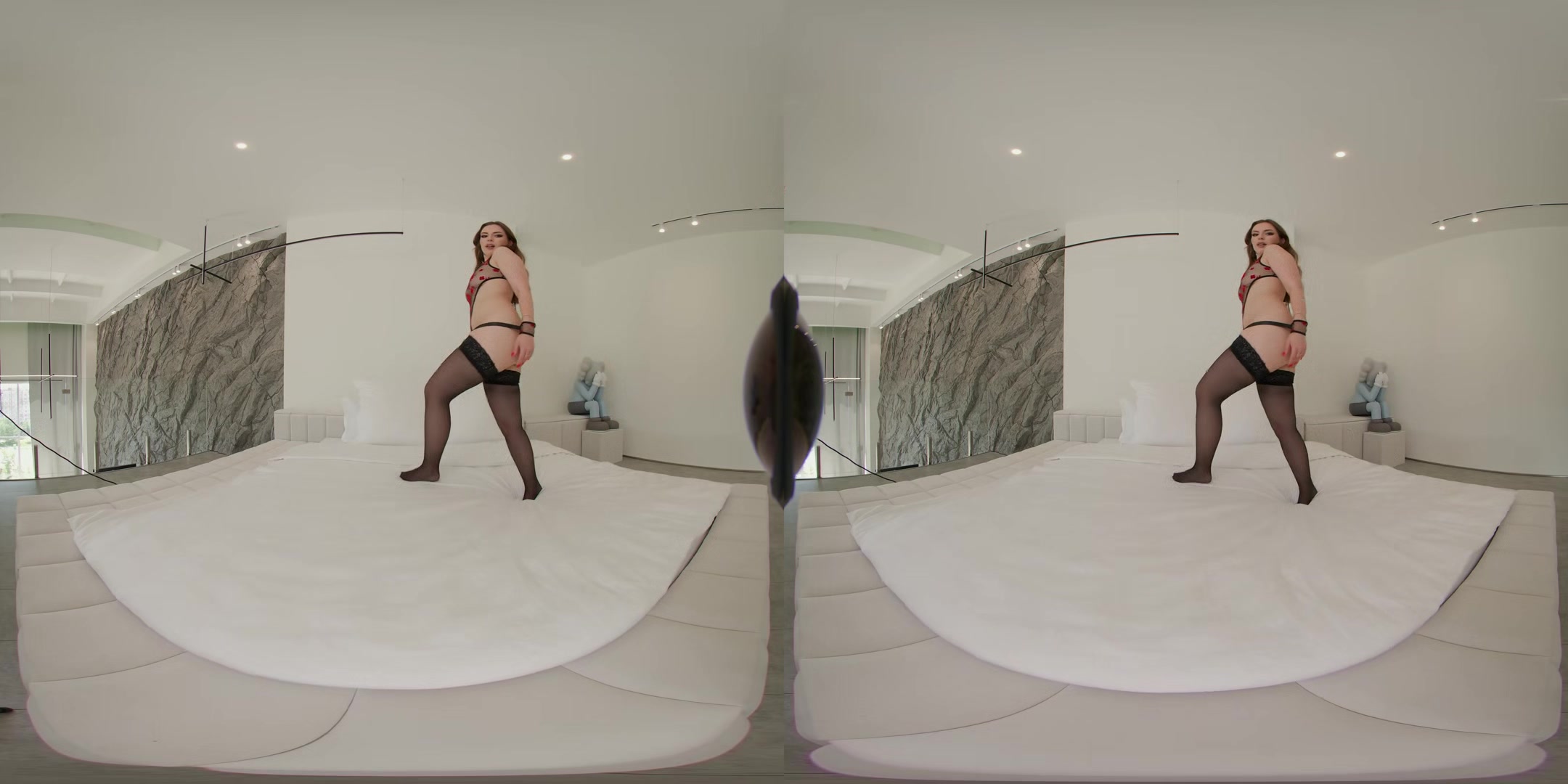 Olena Plays Around In A Transparent Bodysuit