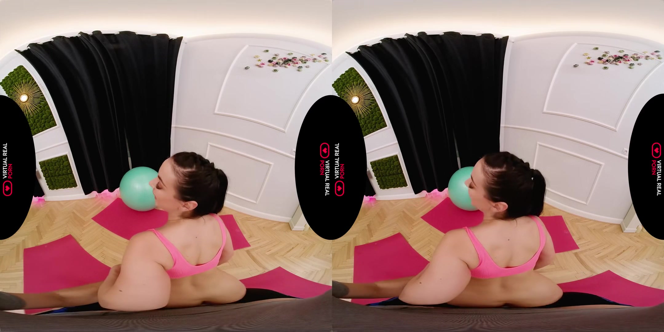 Oiled Workout - Working Out With Your Busty Brunette Virtual Girlfriend