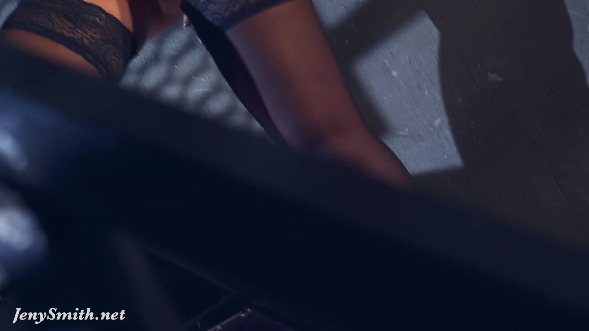 My Shadow: Jeny Smith teasing you with High heels, Mini skirt and Stockings