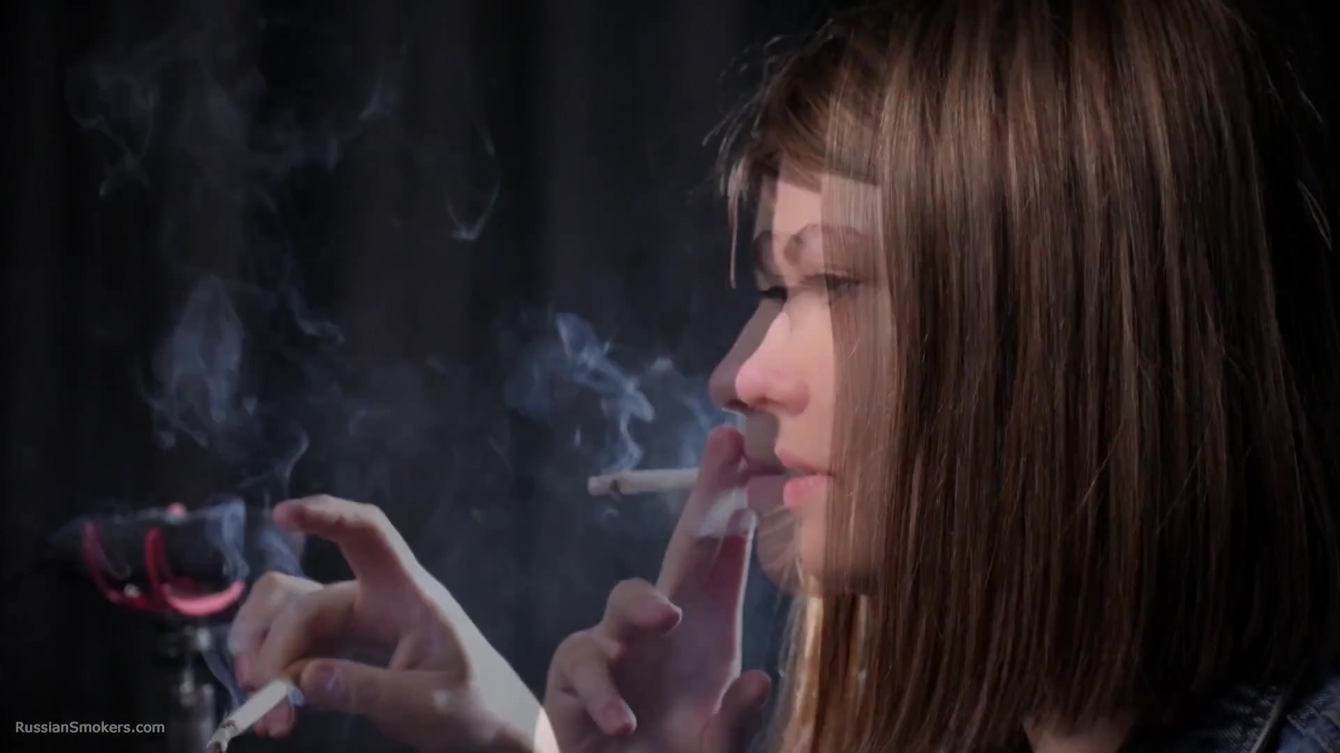 Side View Of Smoking 100mm Cigarette
