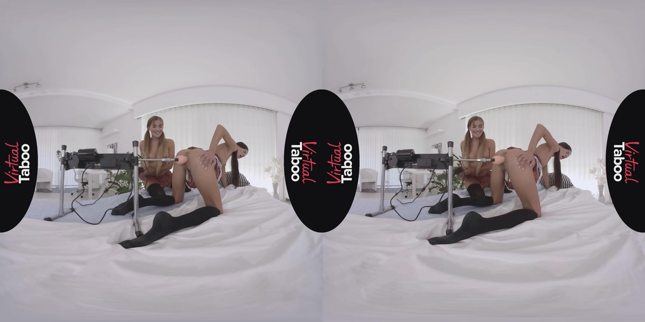 Eveline Dellai, Silvia Dellai VR Porn: Dellai Twins Try Fucking Machine - VirtualTaboo
