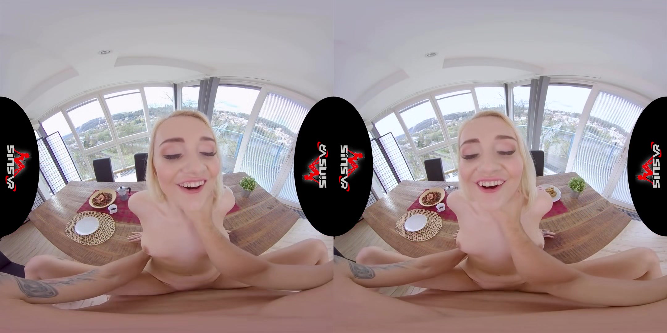 Breakfast - 3D version; Sexy Blonde Virtual Girlfriend Marylin Sugar in VR