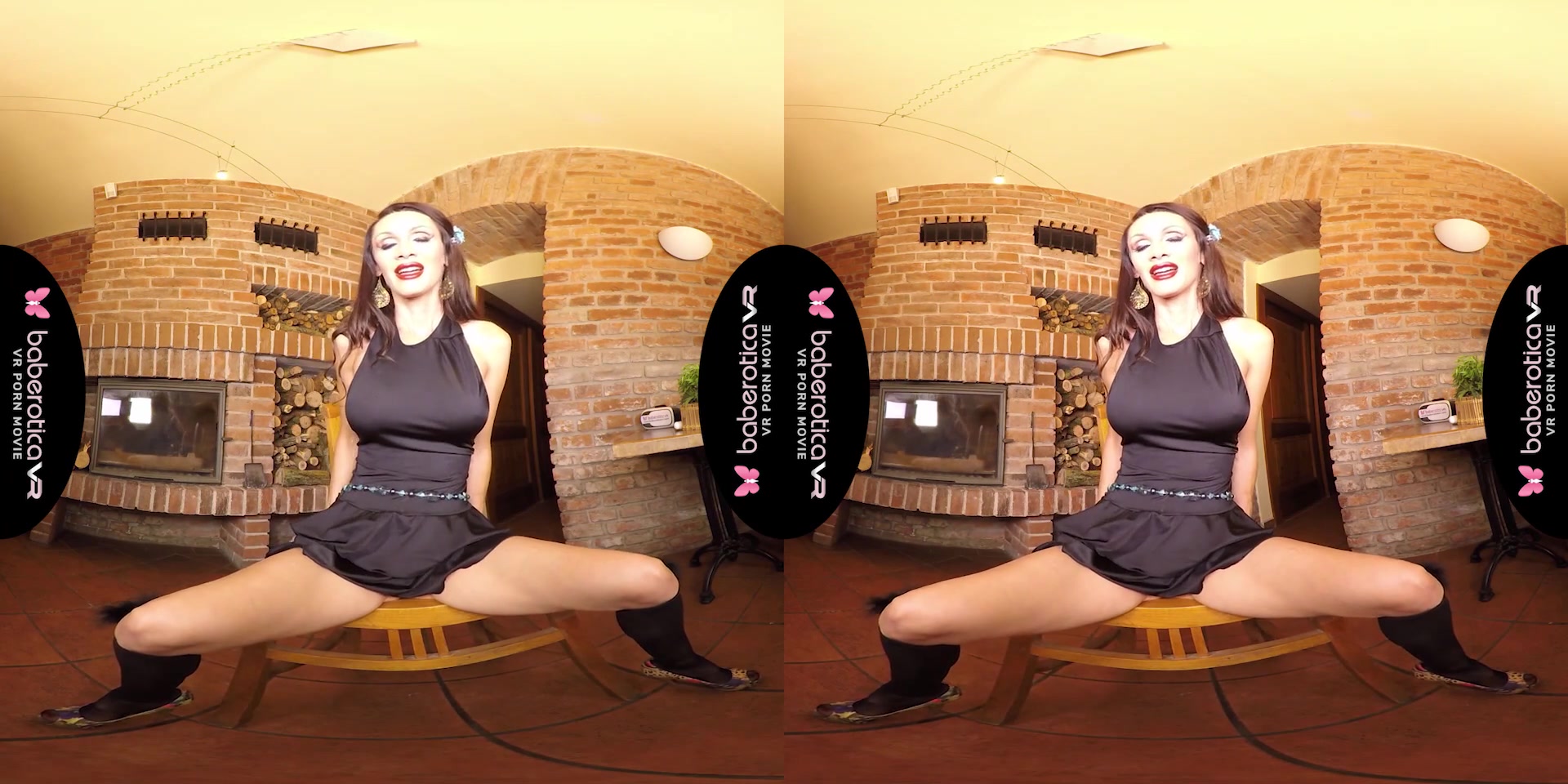 Cynthia Velons is in all black today, and she wants us to see her new panties - BaberoticaVR