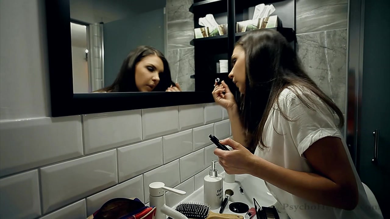 Pretty Russian pornstar Henessy have breakfast and examining blue dildo
