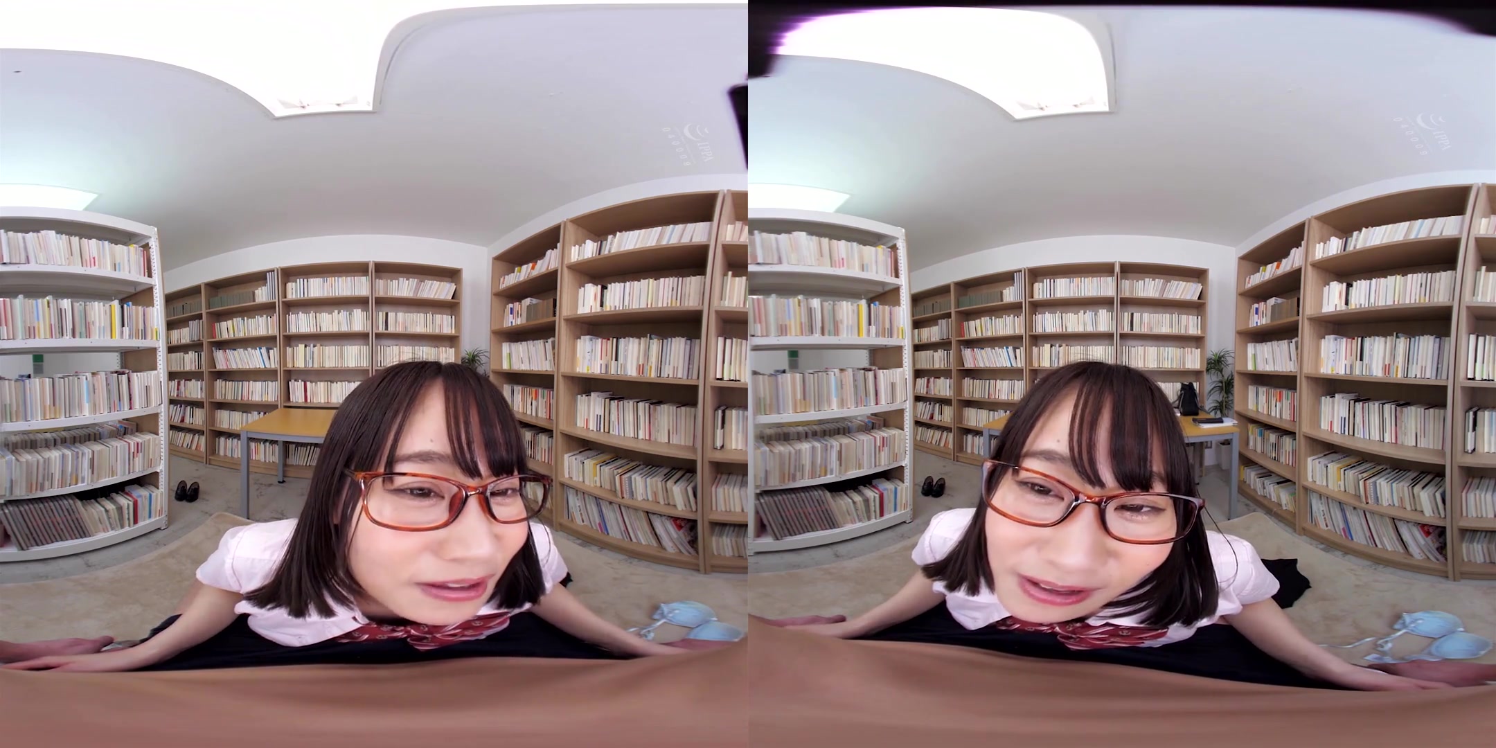 Tempted by a Beautiful Girl with Glasses and a Uniform 2 - Asian Library Sex