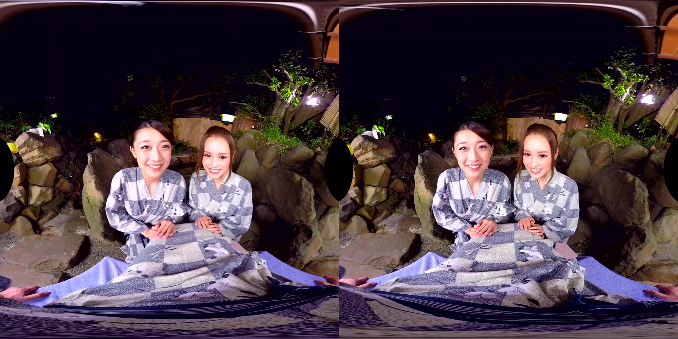 Ria Kashii & Rino Kirishima in Ria Kashii & Rino Kirishima Outdoor Onsen Heavenly Handjob and Blowjob Threesome - KoalaVR