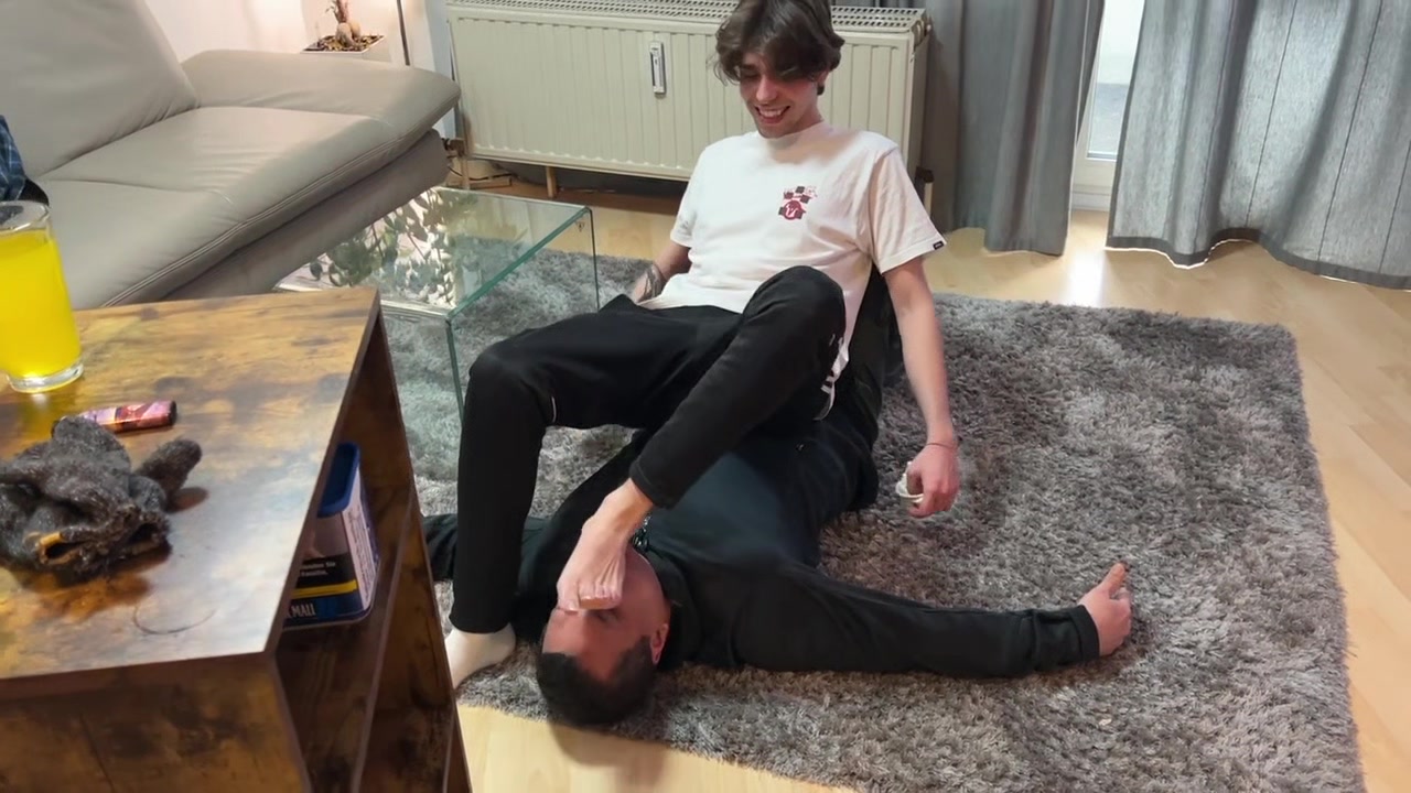 Feet socks master licking