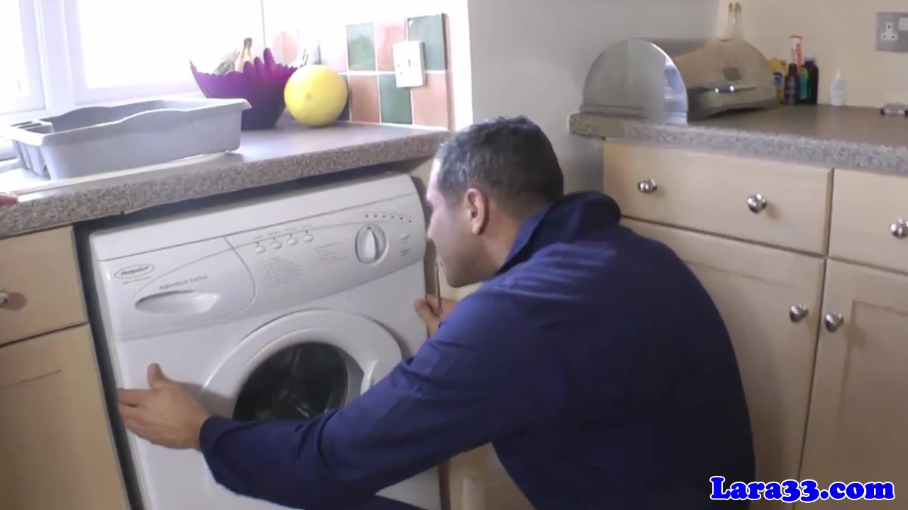 UK mature in stockings fucks and wanks repair man