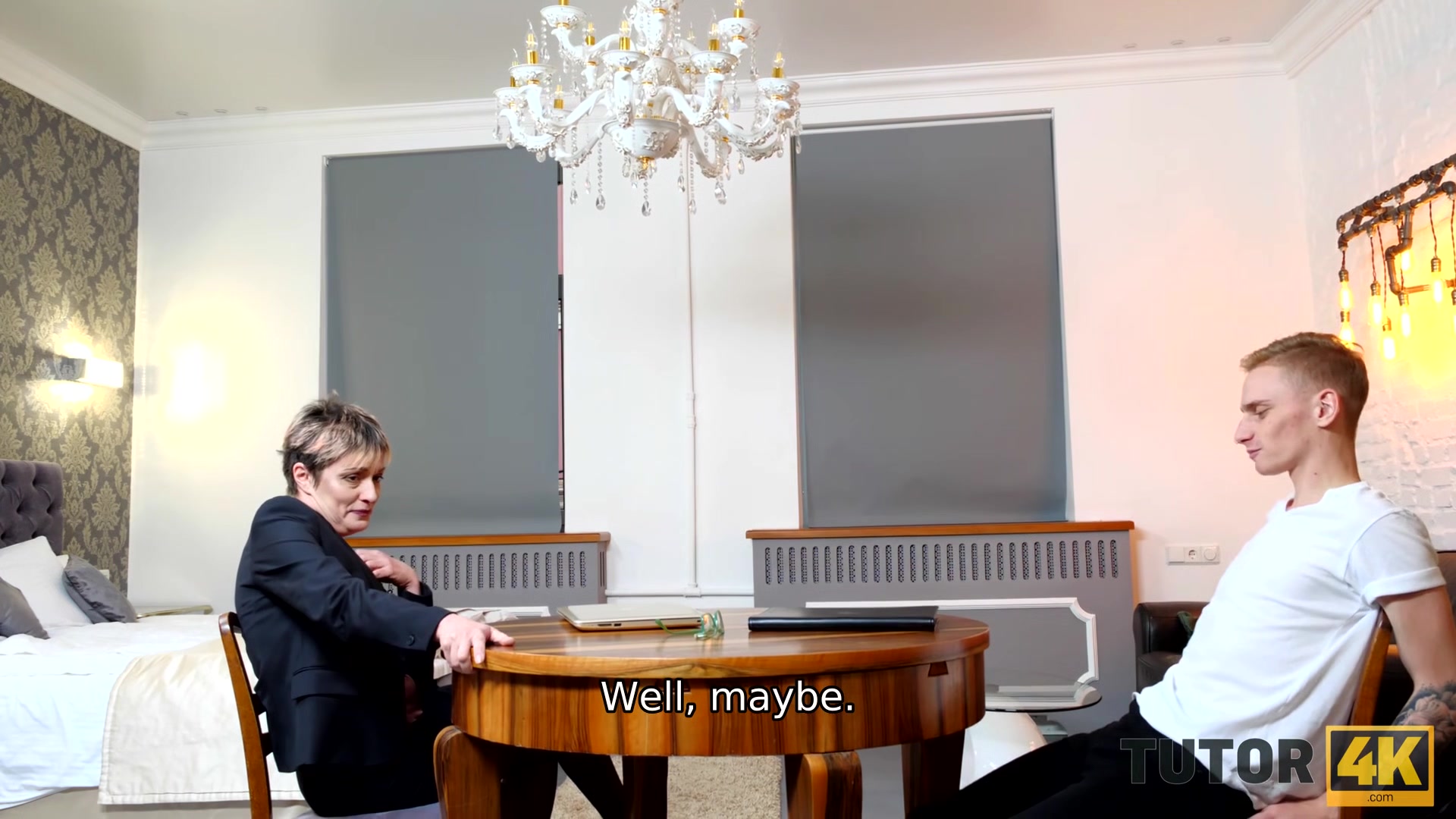 TUTOR4K. Tutor makes man weak in his knees so he cant stop fucking MILF