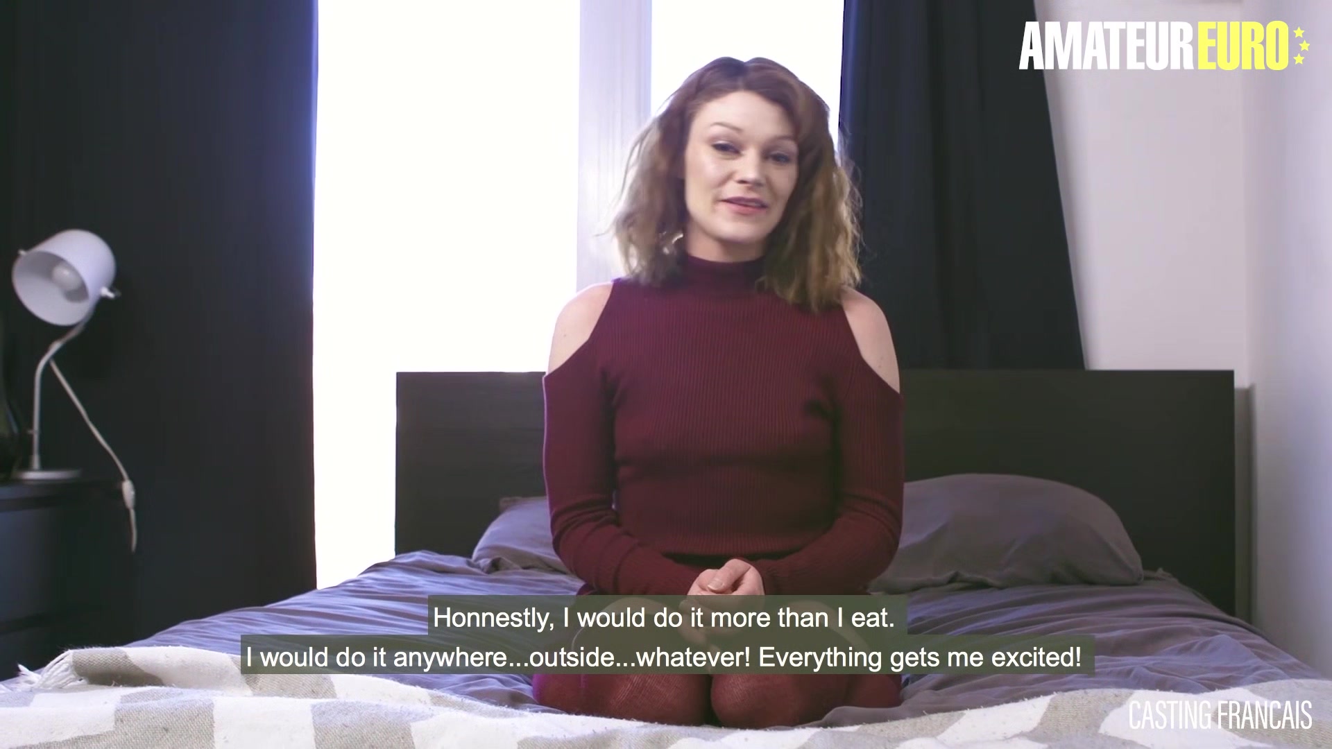 AmateurEuro - Horny Newbie Babe Deepthroats Hard Before Cock Riding