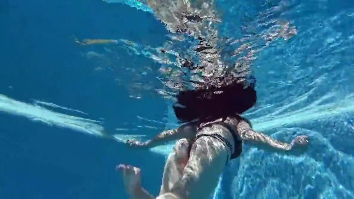 Gets Horny And Naked In The Pool - Laura Dickens