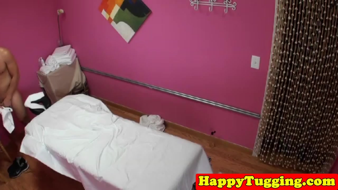 Asian masseuse wanking massage client