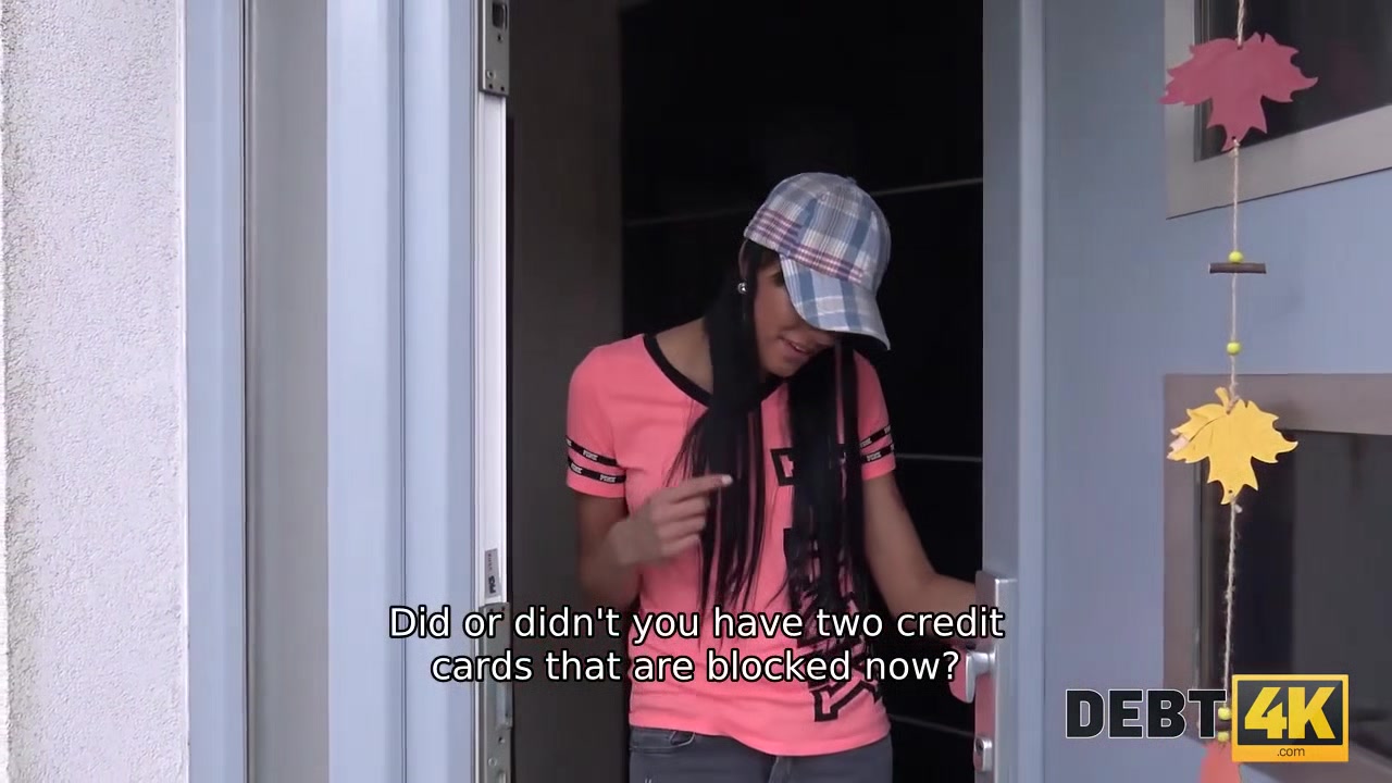 DEBT4k. Muscled man bangs young adorable debtor who has no job