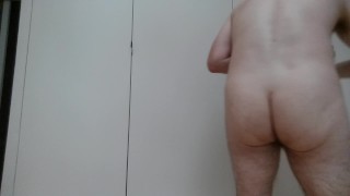 Straight hairy sexy guy full striptease, wants to be ass fucked - will you?