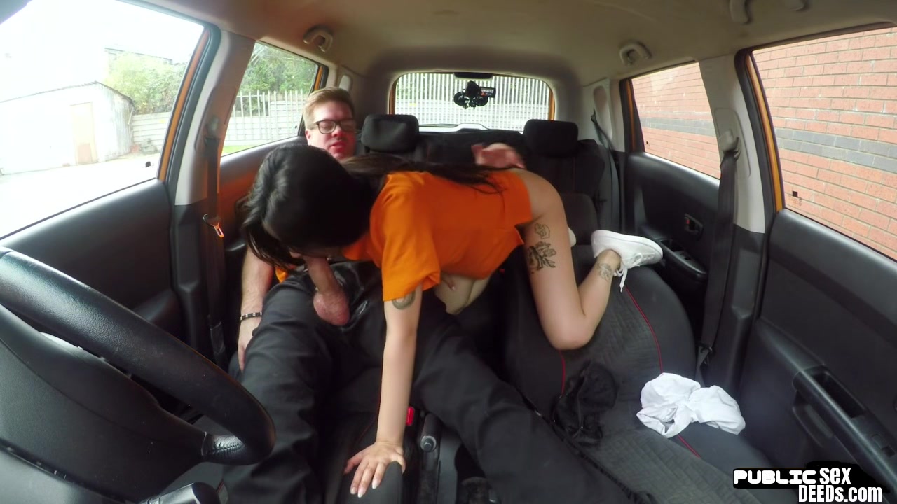 Asian driving student 18+ public fucked outdoor in car by tutor