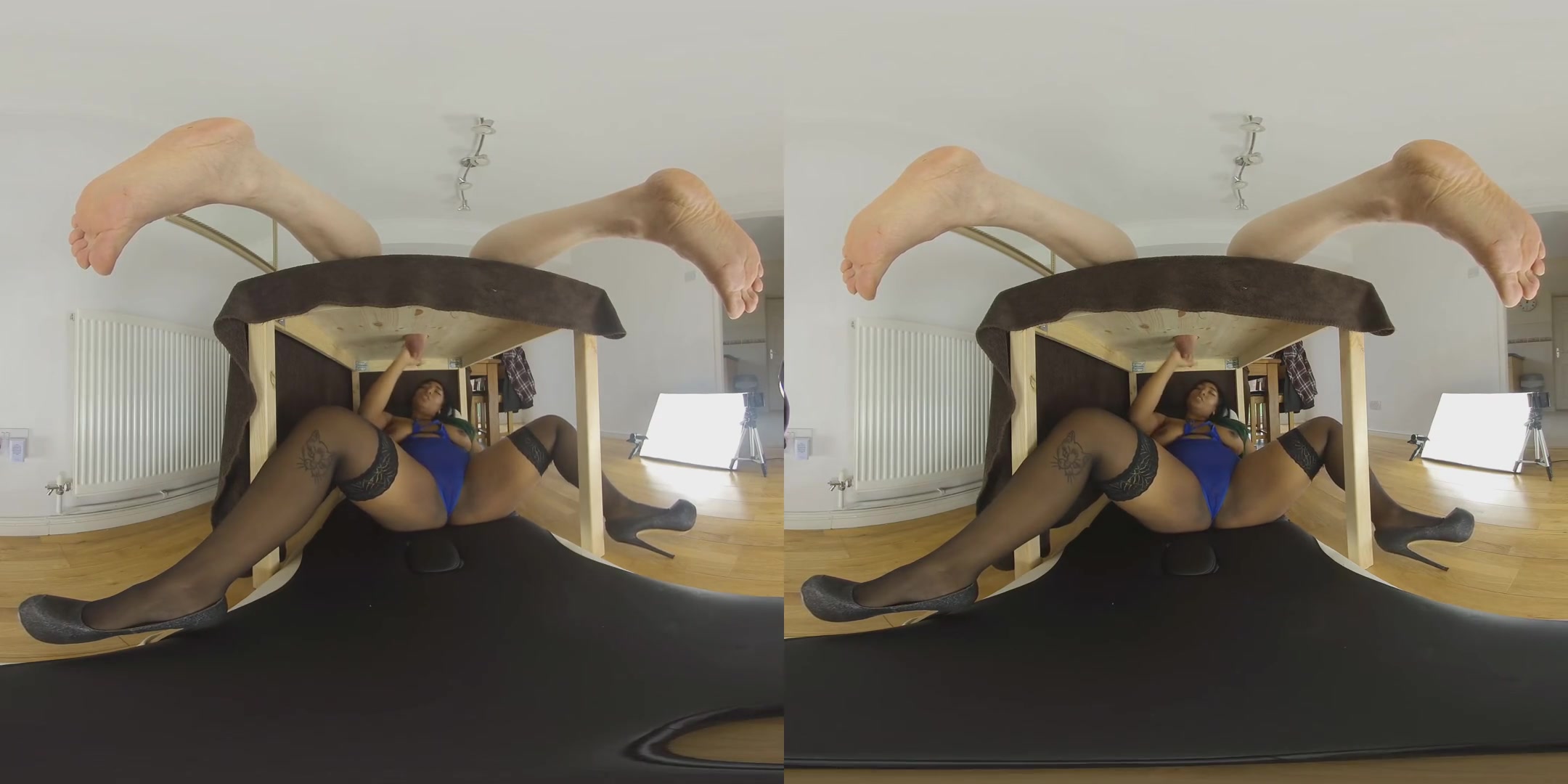 Dink Lu, Milking Table - Exotic Mocha Babe Sucking Cock and Taking his Cum