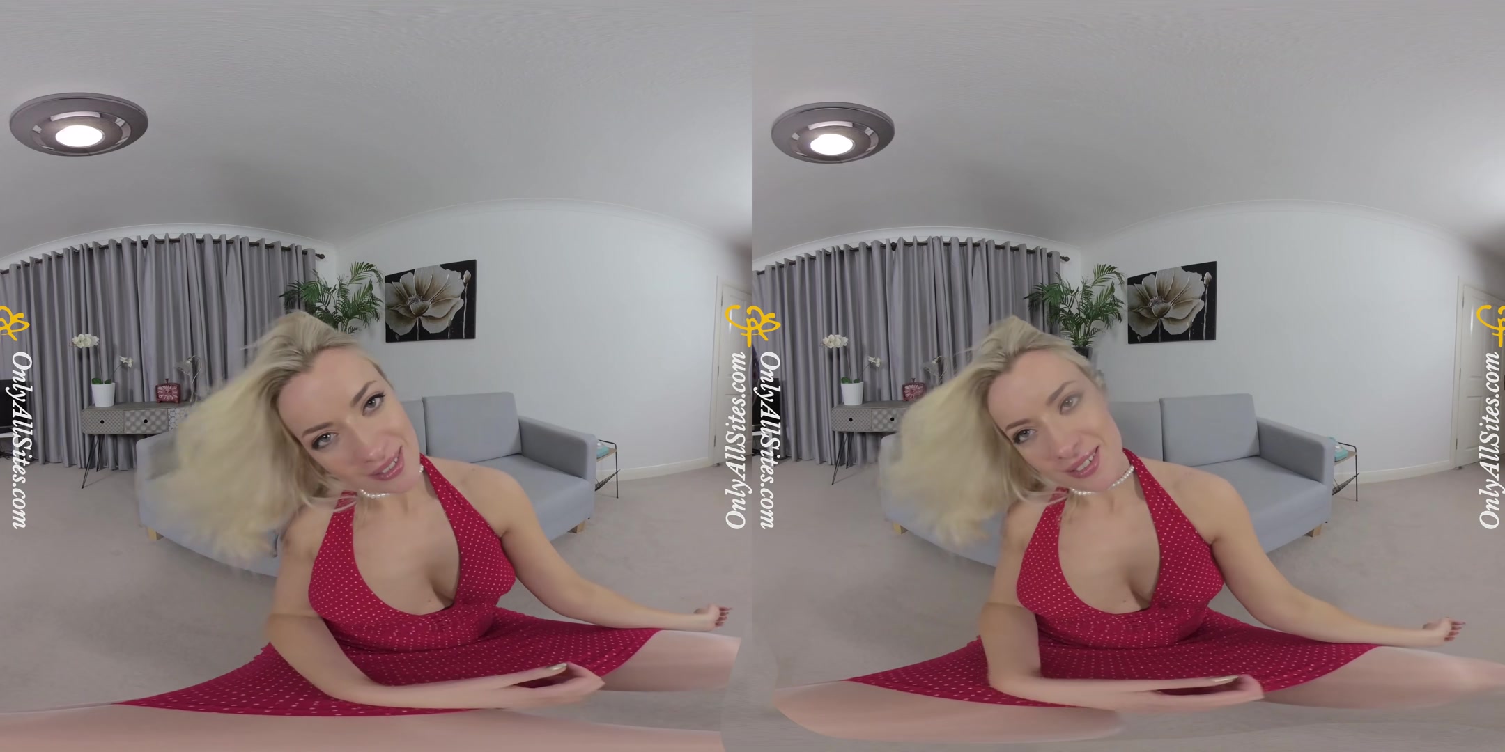 Grace Lily - Red Dress and Pantyhose - OnlyTease