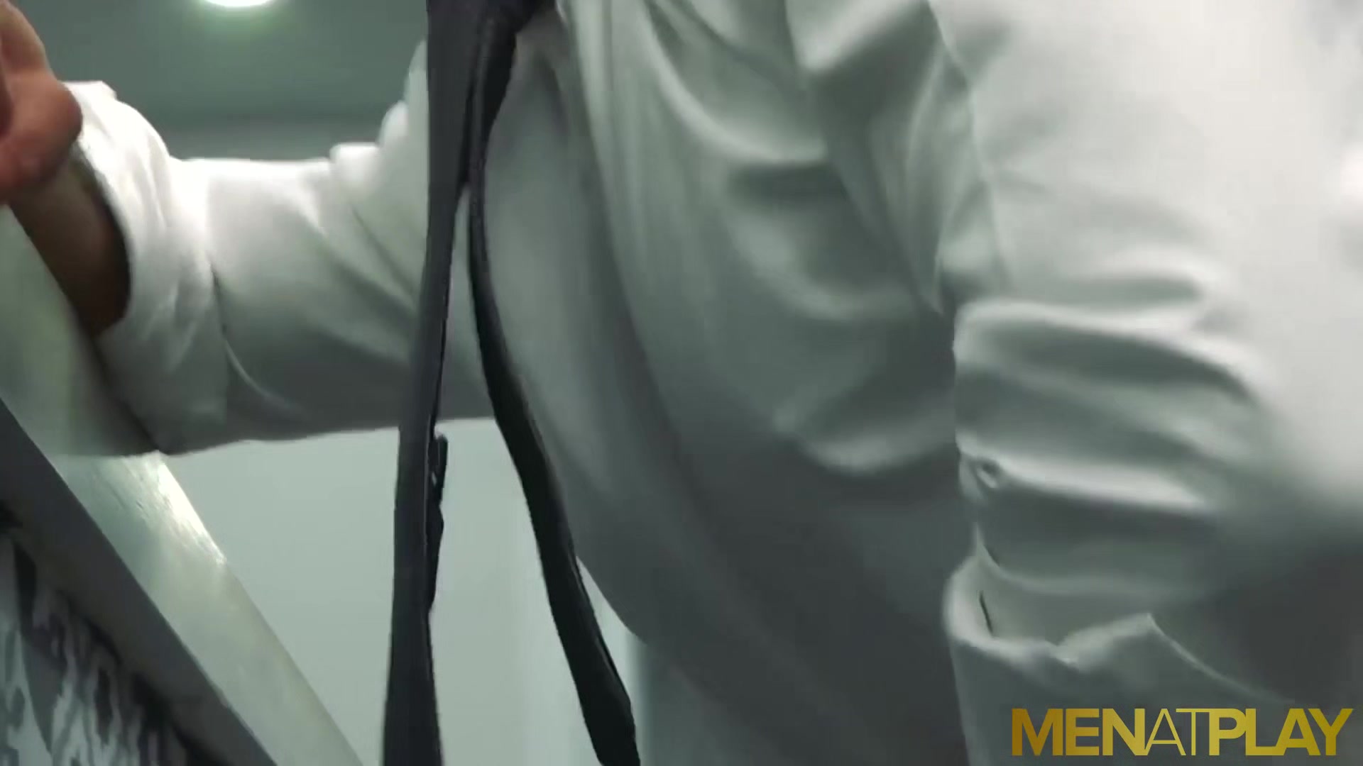 MENATPLAY Blond Hunk Matthew Anders Ass Fucks Bearded Waiter