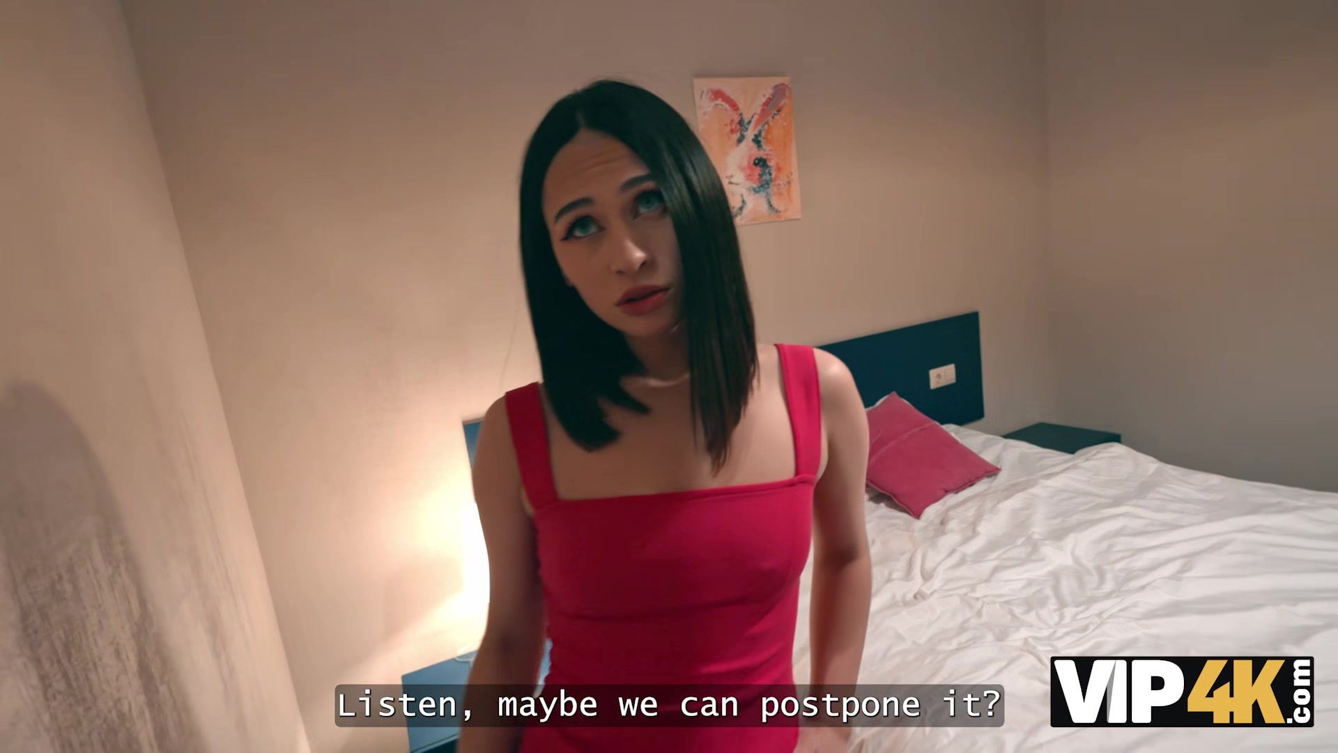 VIP4K. Slutty debtor with natural small tits paying her debt with her tight pussy and asshole