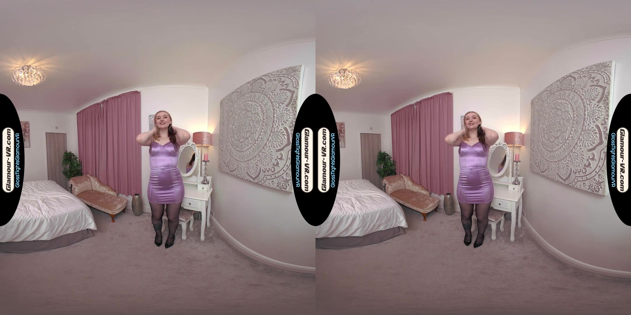 Em Yang Purple Dress With Black Glossy Legwear Special Thank You Reward Treat - 8k Vr