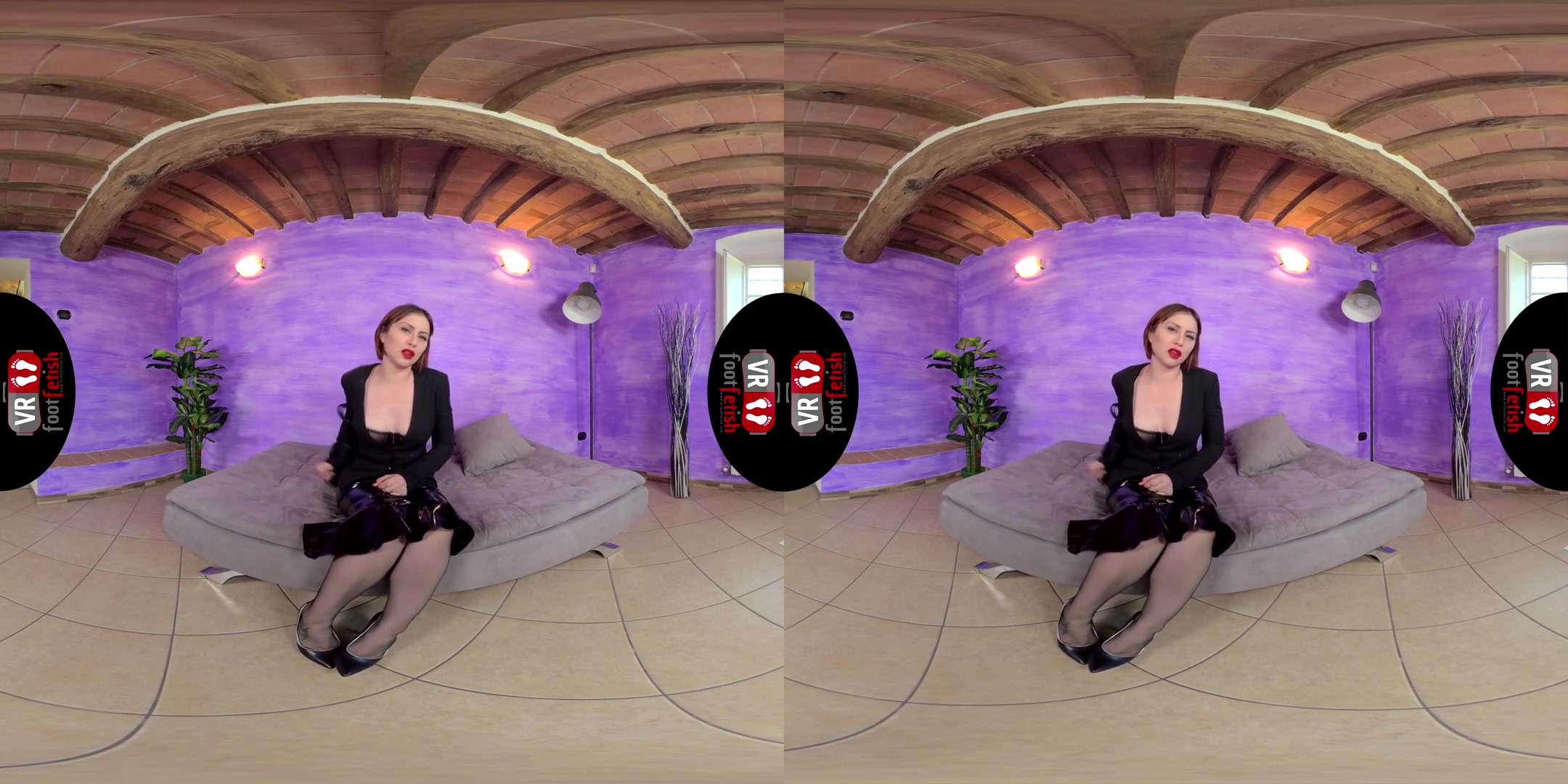 Strikingly Beautiful Ammalia Showing Off Her Fabulous Feet - Stockings Legs and Feet Fetish VR