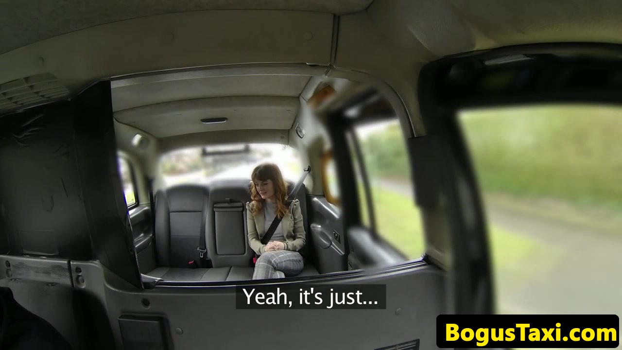 Cocksucking redhead facialized by taxi driver