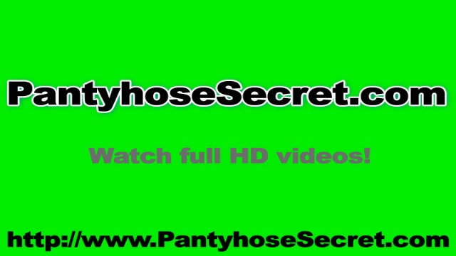 Skinny latina looks hot in pink nylon pantyhose