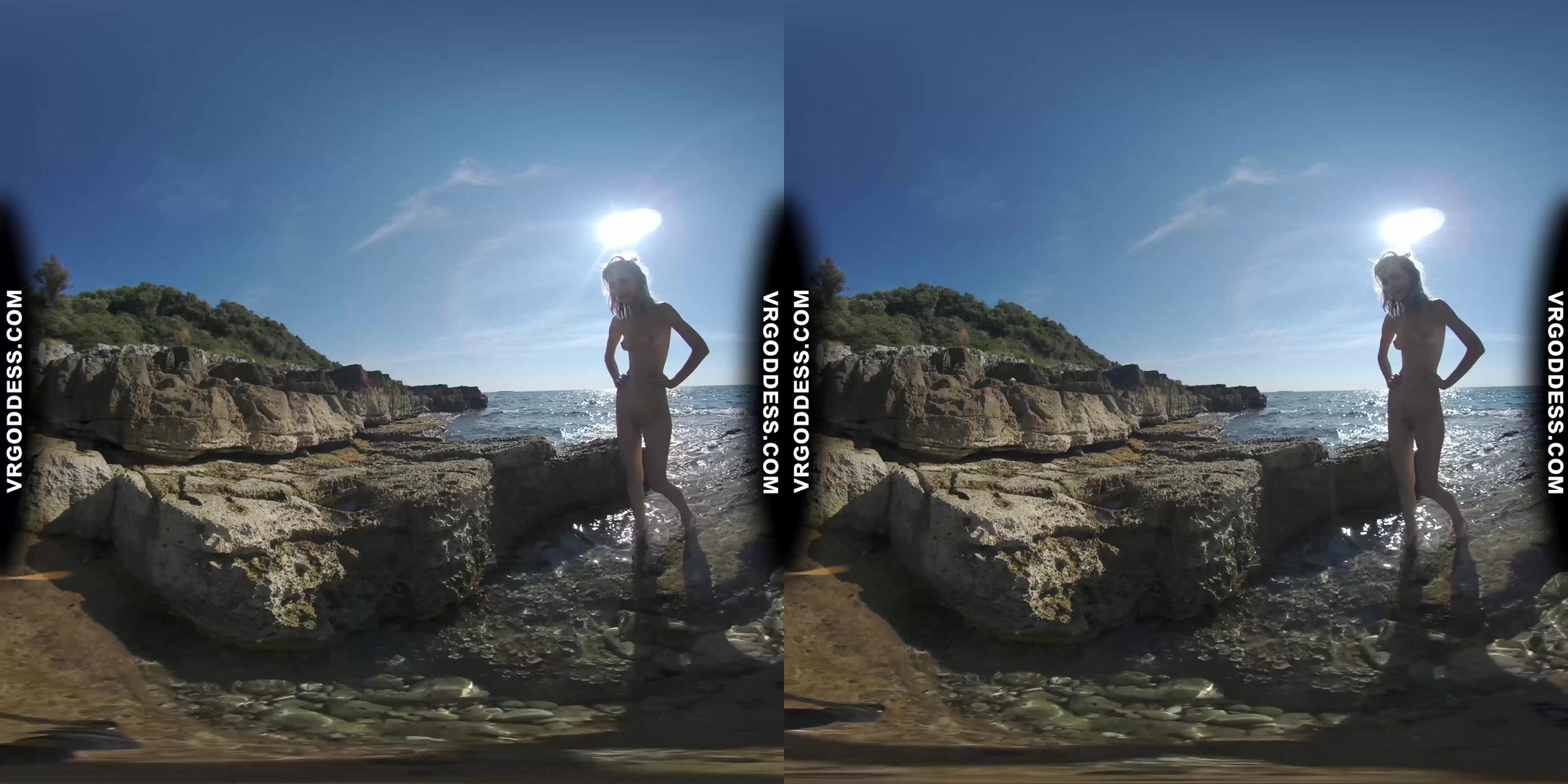 Sensual Sunbathing And Skinny Dipping On Vacation With Sexy Thin Blonde Poppy Jillin