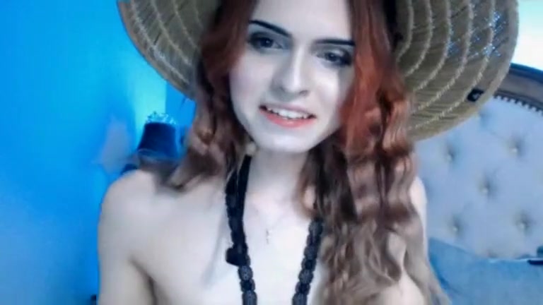 Horny Shemale Wanking Her Dick So Hard On Cam
