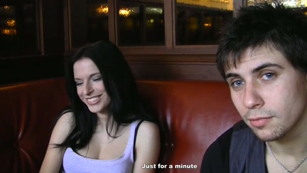 Alluring dark brown fuck in a cafe in front of everybody