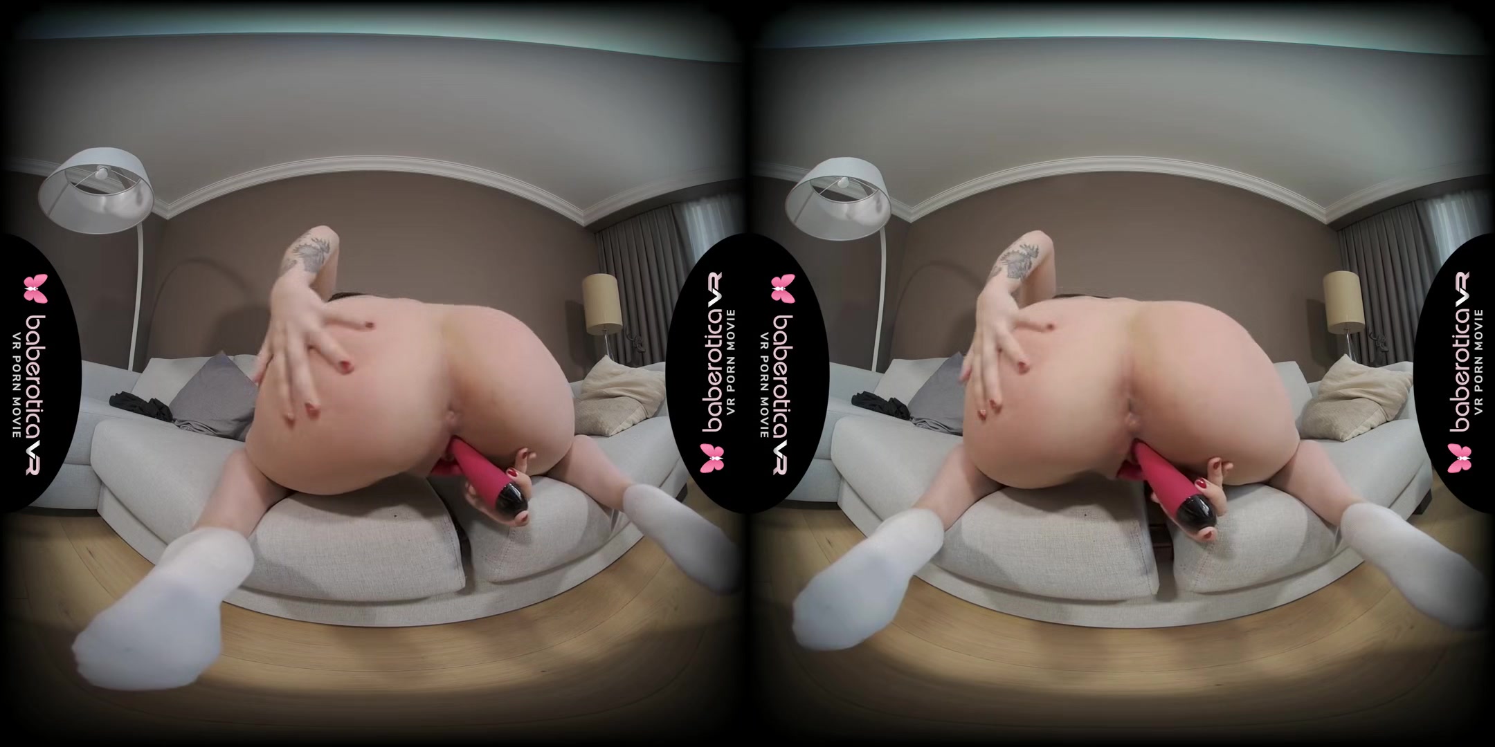 Kira Has A Big Dildo She Uses Doggystyle To Fuck Herself For Us In VR - Blonde Babe Solo Masturbation with Toy