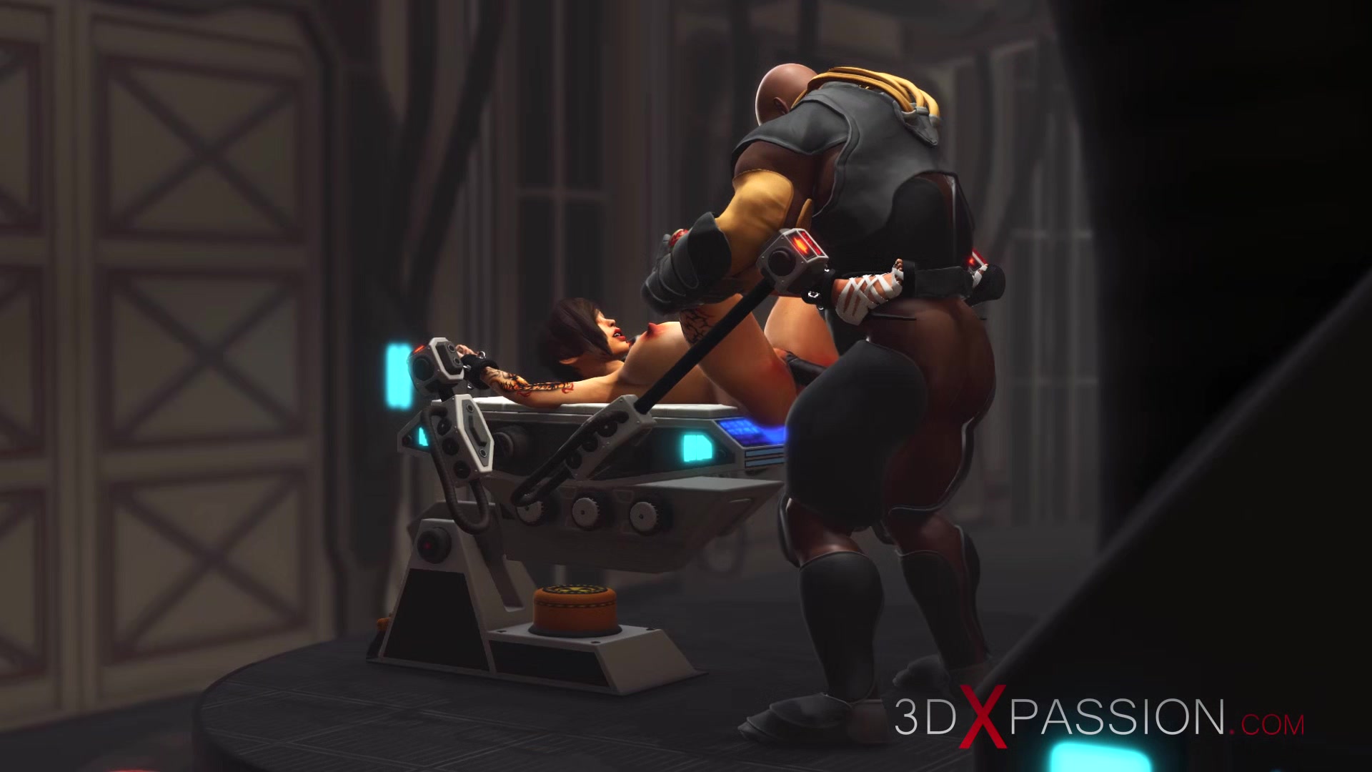 Sci-fi hardcore and a sexy cuffed hottie in the lab